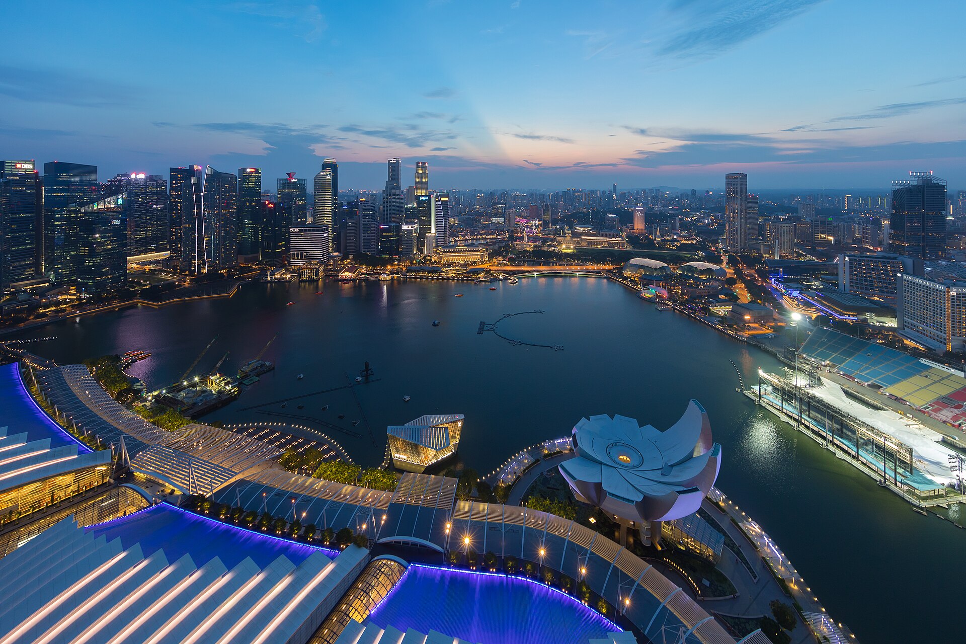 Singapore skyline at night